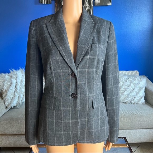 Ann Taylor Jackets & Blazers - Ann Taylor Striped Gray Career Blazer Size 2